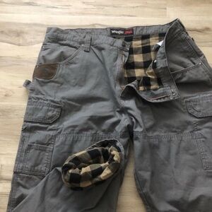 Wrangler Men's Double Lined Riggs Workwear Charcoal Cargo Pants